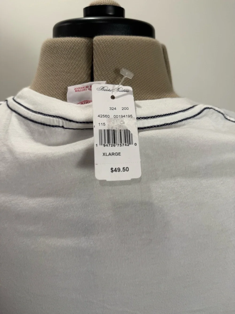 Brooks Brothers Sheep Graphic Tee White Navy Cotton T-Shirt - Picture 3 of 4